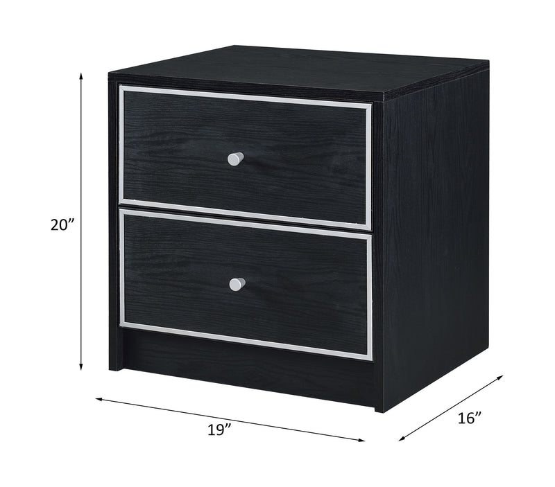 Jabir - Accent Table - Black With Silver Trim