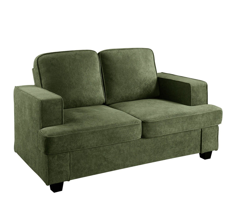 Modern Loveseat, Comfortable 2 Seater Couch With Deep Seating, Loose Back Cushions, Wide Arms