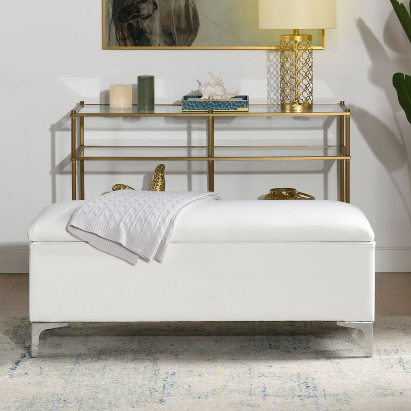 Madelyn - Modern Storage Bench - Bright White Dye