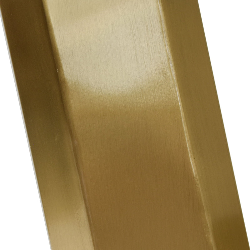 70.84" Modern Artificial Stone Panel V-Shaped Metal Legs, Can Accommodate 6-8 People - White / Gold