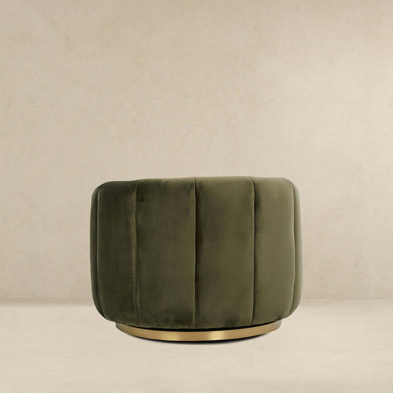 Cosey - Swivel Chair - Gold / Green / Olive Green