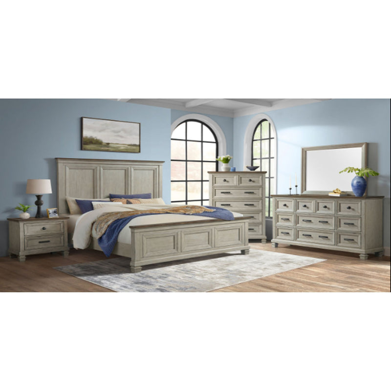 Farmington - 9 Drawer Dresser - Medium Brown / Washed Stone