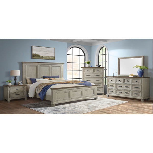 Farmington - Dresser And Mirror Set - Medium Brown / Washed Stone