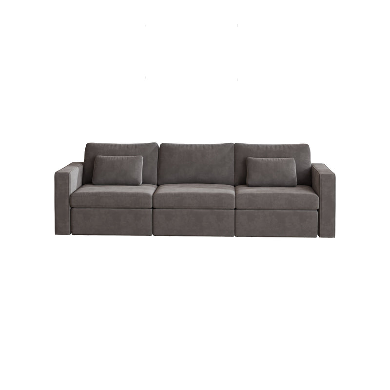 3 Seats Modern U-Shape Sectional Sofa, Oversized Upholstery Chaise Couch With Storage Ottomans For Living Room / Loft / Apartment / Office