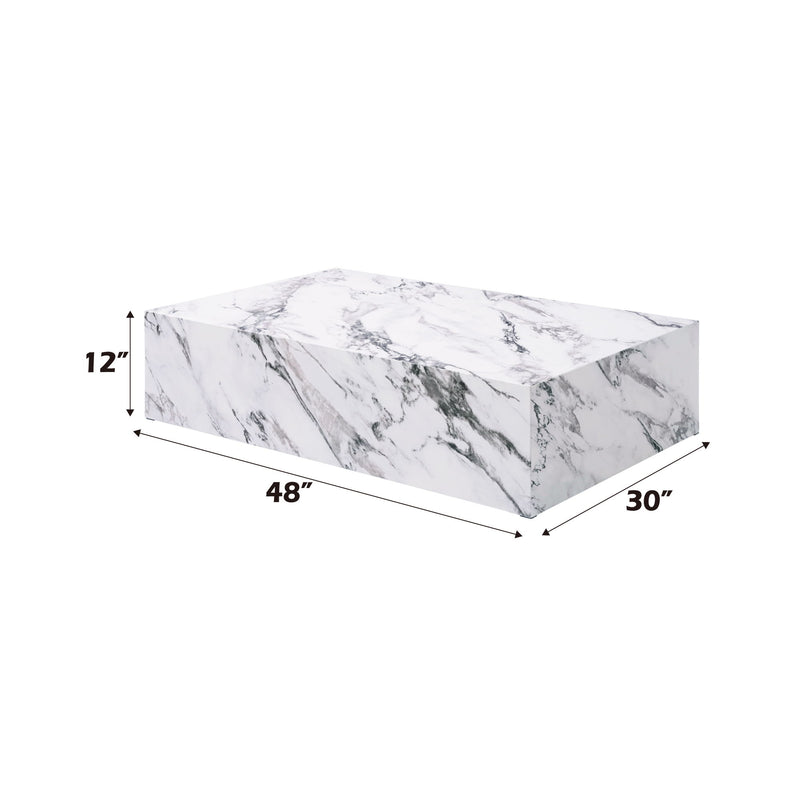 Fritzy - Engineered Stone Coffee Table - White Marble