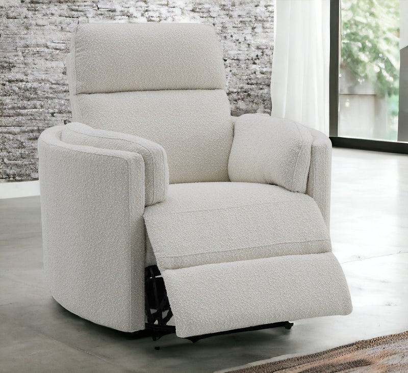 Sagen - Chenille Glider Recliner With Swivel