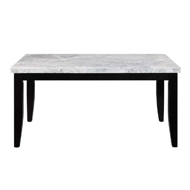 Hussein - Dining Table With Marble Top - Marble & Black Finish