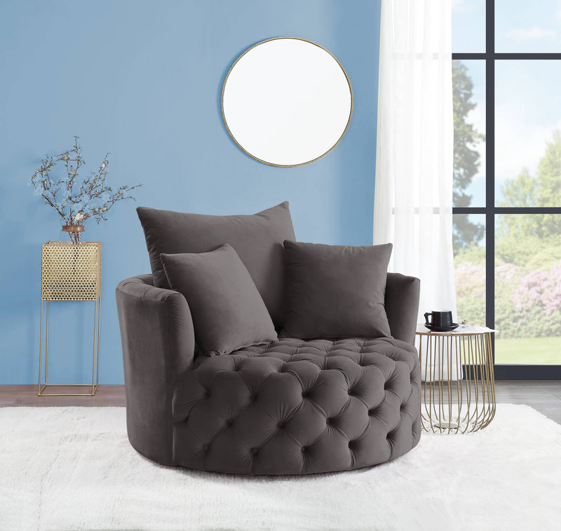 Zunyas - Velvet Accent Chair With Swivel