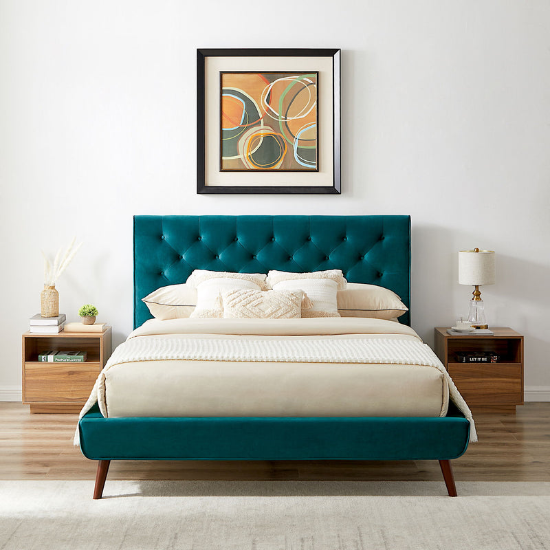 Dillon - Velvet Platform Bed