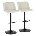 Toriano - Contemporary Adjustable Barstool Swivel With Rounded T Footrest (Set of 2)