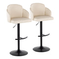 Dahlia - Contemporary Adjustable Barstool With Swivel With Rounded T Footrest (Set of 2)