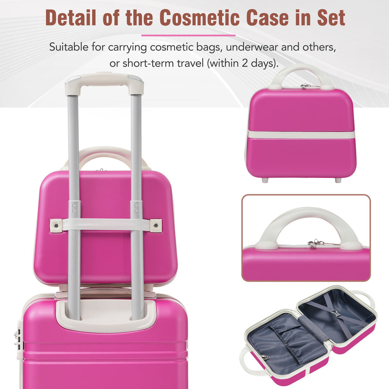 Hardshell Luggage Sets 3 Pieces 20" / 28" Luggages And Cosmetic Case Spinner Suitcase With Tsa Lock Lightweight