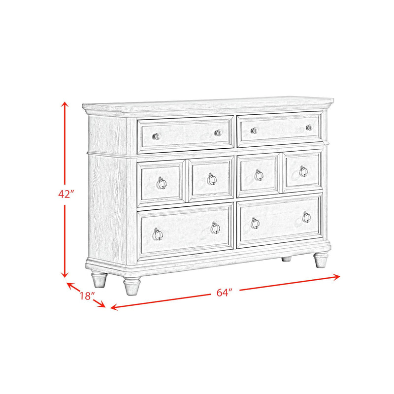 Whit-Ash - 6-Drawer Dresser - Light Gray