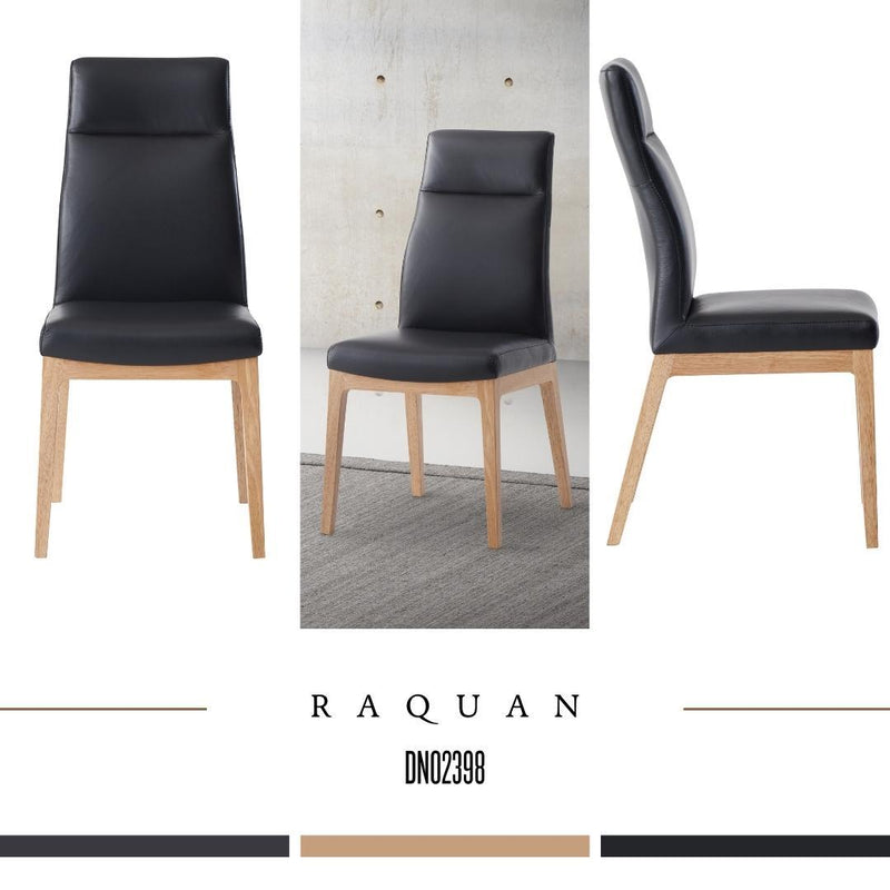 Raquan - Leather Side Chair (Set of 2) - Black Pu