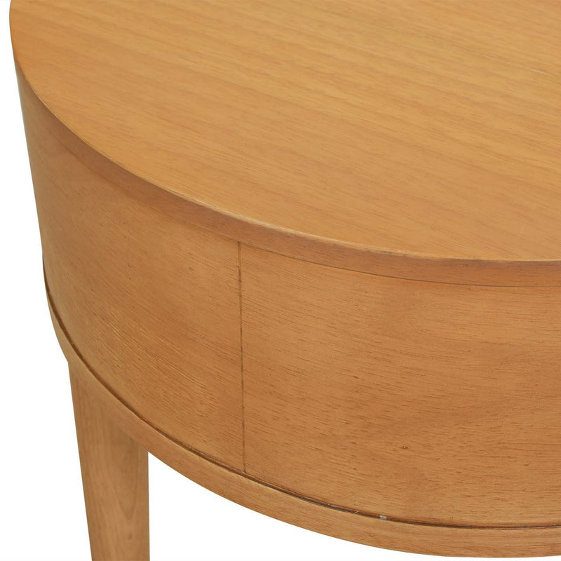 Cabana - Round Cane Storage Side Table - Natural Brown Oak