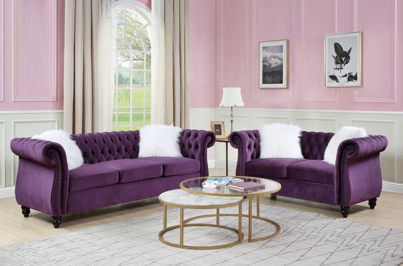 Thotton - Loveseat - Purple Velvet