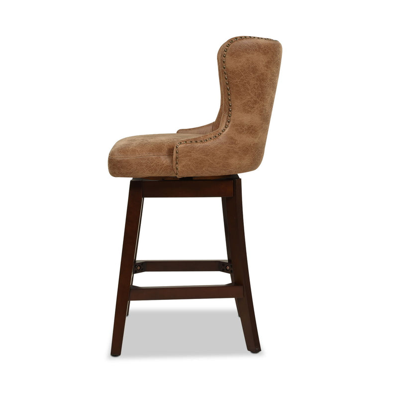 Holmes - Tufted High Back 360 Swivel Counter Height Barstool