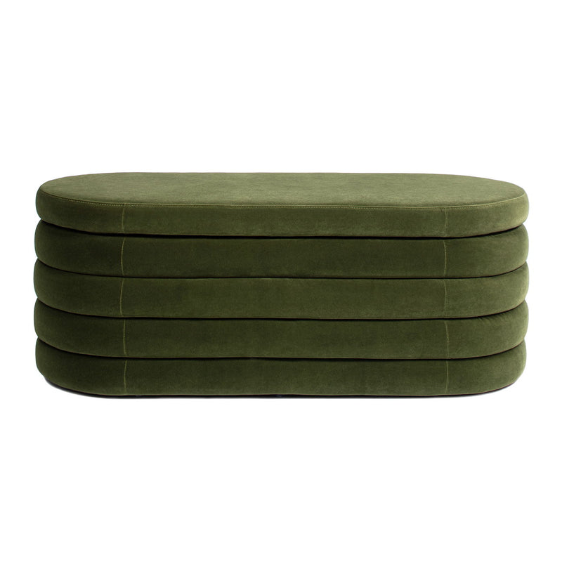 Fuji - Upholstered Oval Storage Bench