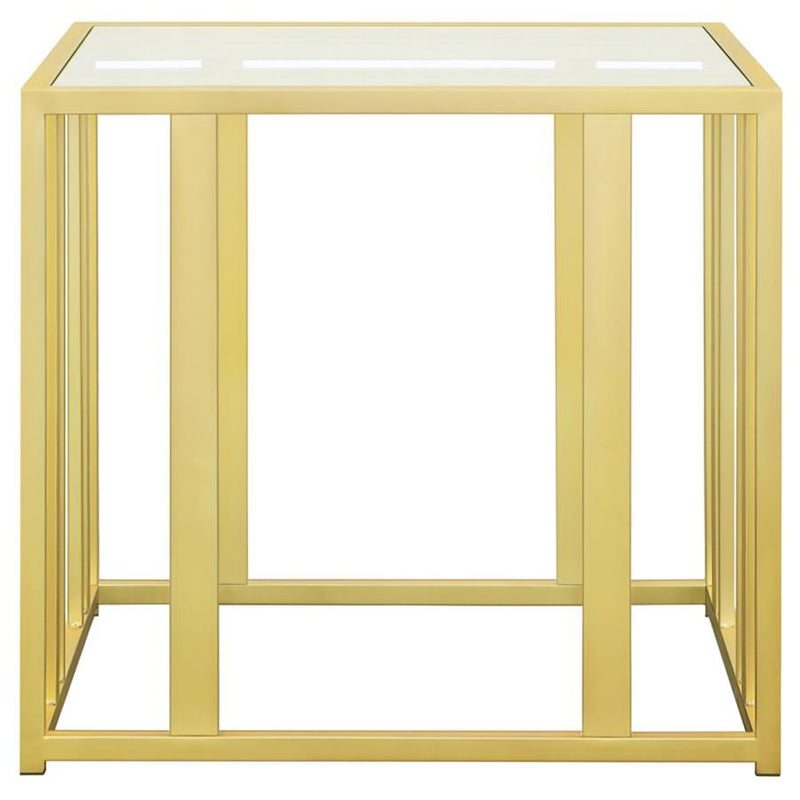 Adri - Rectangular Glass Top Side End Table