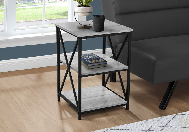 3 Tier Accent Table, Side Marble Look Contemporary & Modern