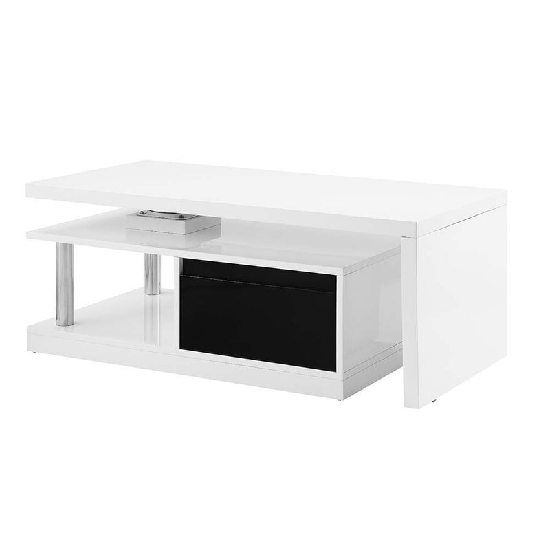 Buck II - Coffee Table - White & Black High Gloss Finish