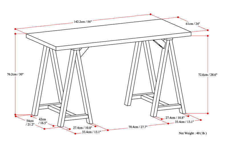 Sawhorse - Handcrafted Writing Desk