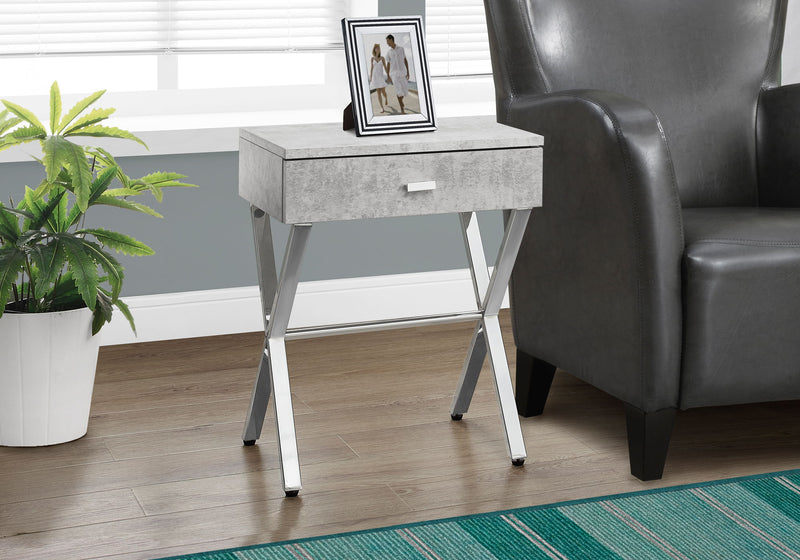 Accent Side X Table, Storage Drawer, Contemporary & Modern