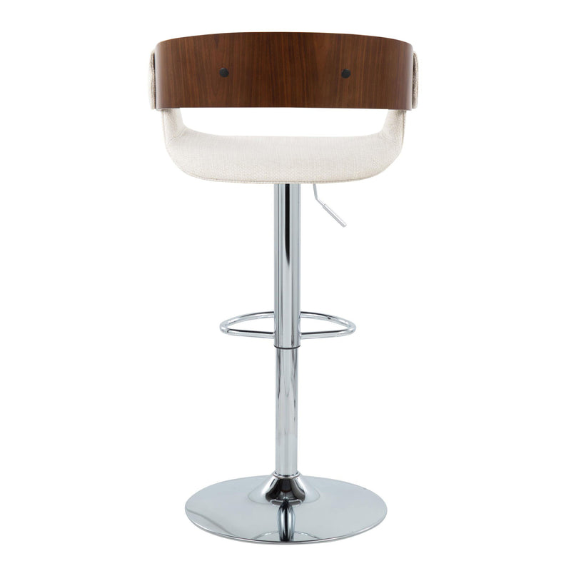 Elisa - Mid Century Modern Adjustable Barstool With Swivel With Oval Footrest (Set of 2)