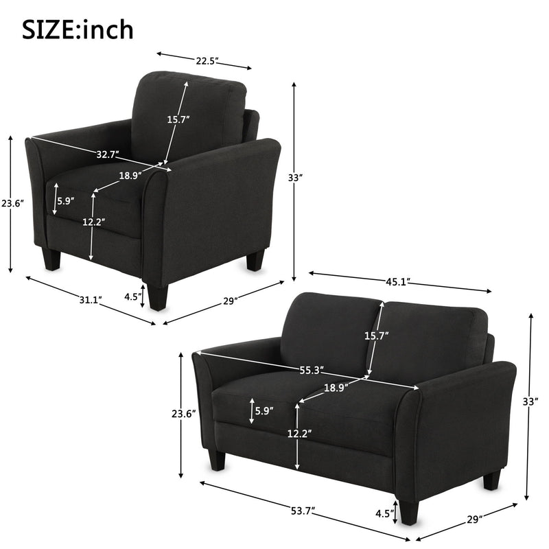 Living Room Furniture Armrest Single Sofa And Loveseat Sofa