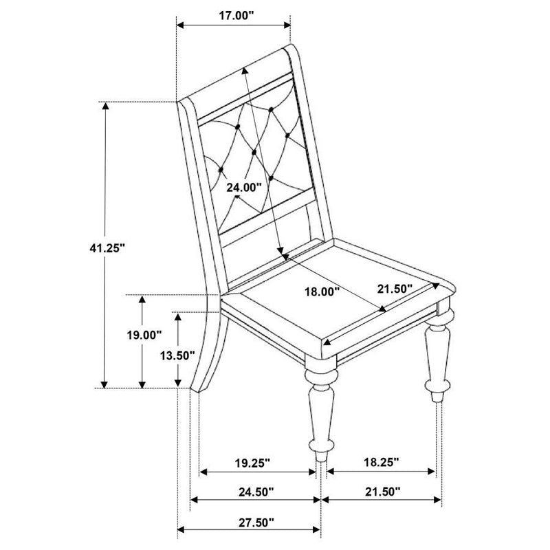 Bling Game - Dining Side Chair (Set of 2) - Metallic Platinum