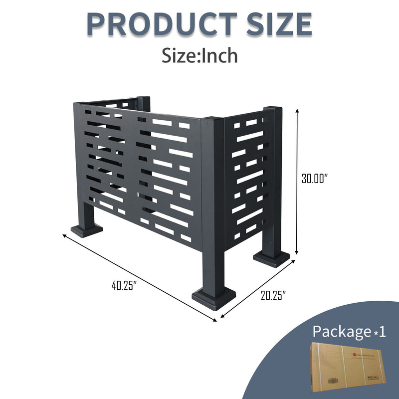 Air Conditioner Fence For Outdoor Units, Metal Privacy Fence Cover, Perfect To Conceal Air Conditioning Units, 3 Fence Panel