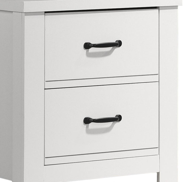 Cassini - 2 Drawer Nightstand Bedside Table - White