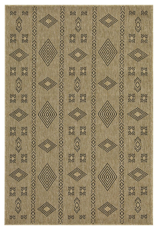 Earth - 7'10" X 10'3" Indoor, Outdoor Area Rug - Natural / Black