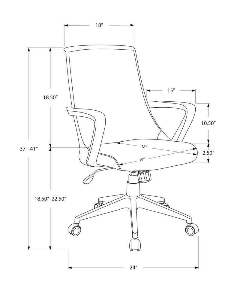 Office Chair, Adjustable Height, Swivel, Ergonomic