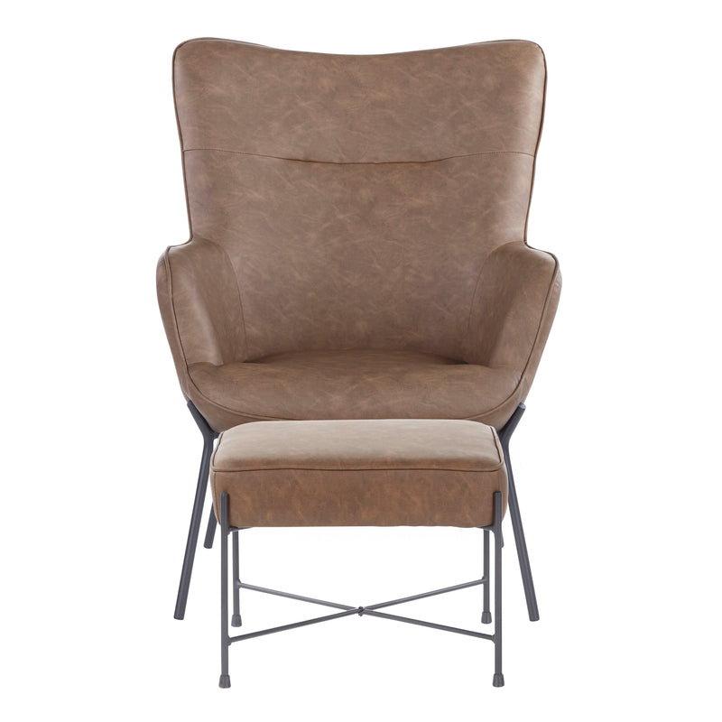 Izzy - Industrial Lounge Chair & Ottoman Set