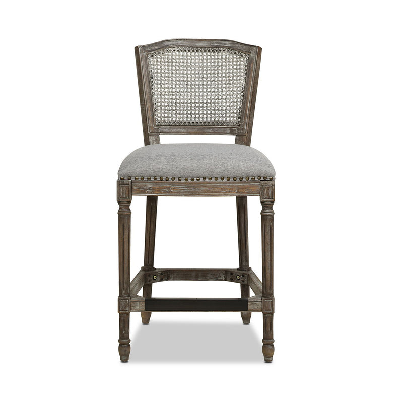 Triomphe - Rattan Wicker High Back Armless Counter Bar Stool