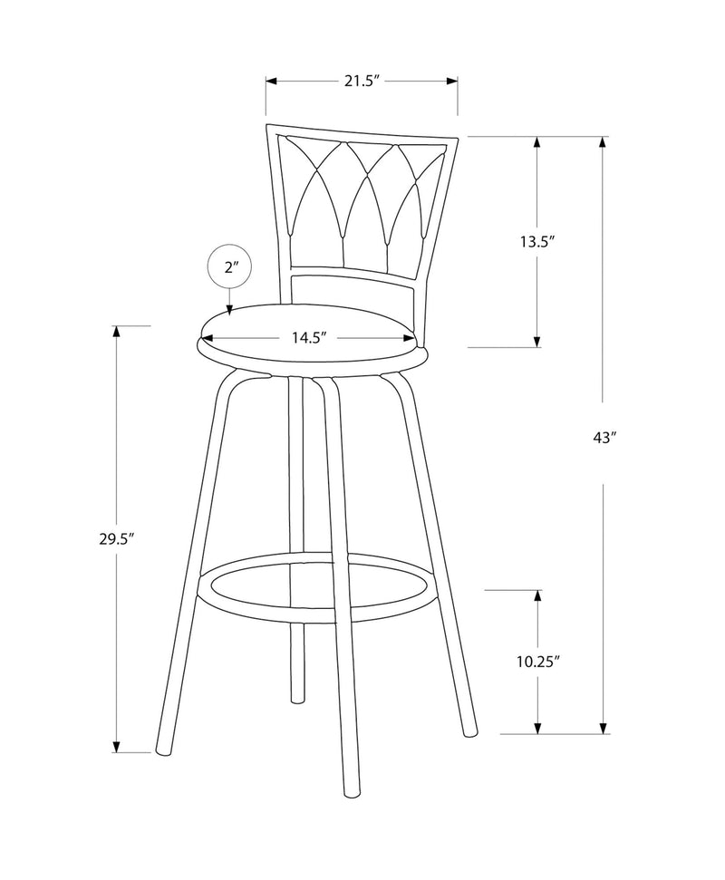 Swivel Bar Stool With Bar Height (Set of 2) - Espresso