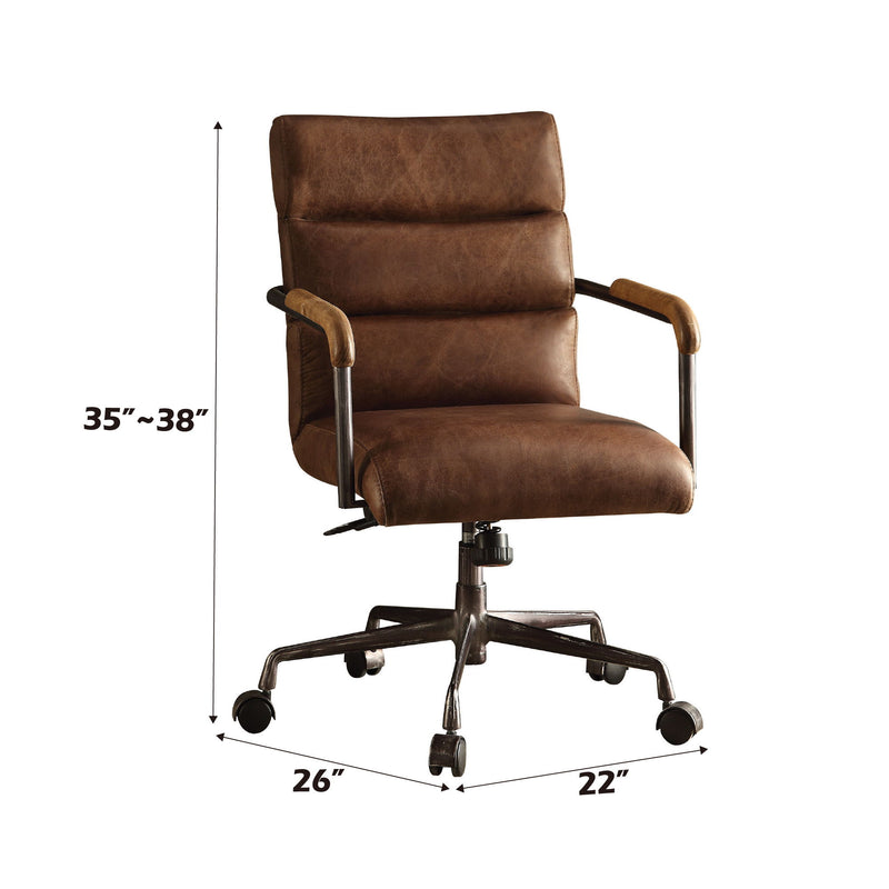 Harith - Retro Top Grain Leather Office Chair