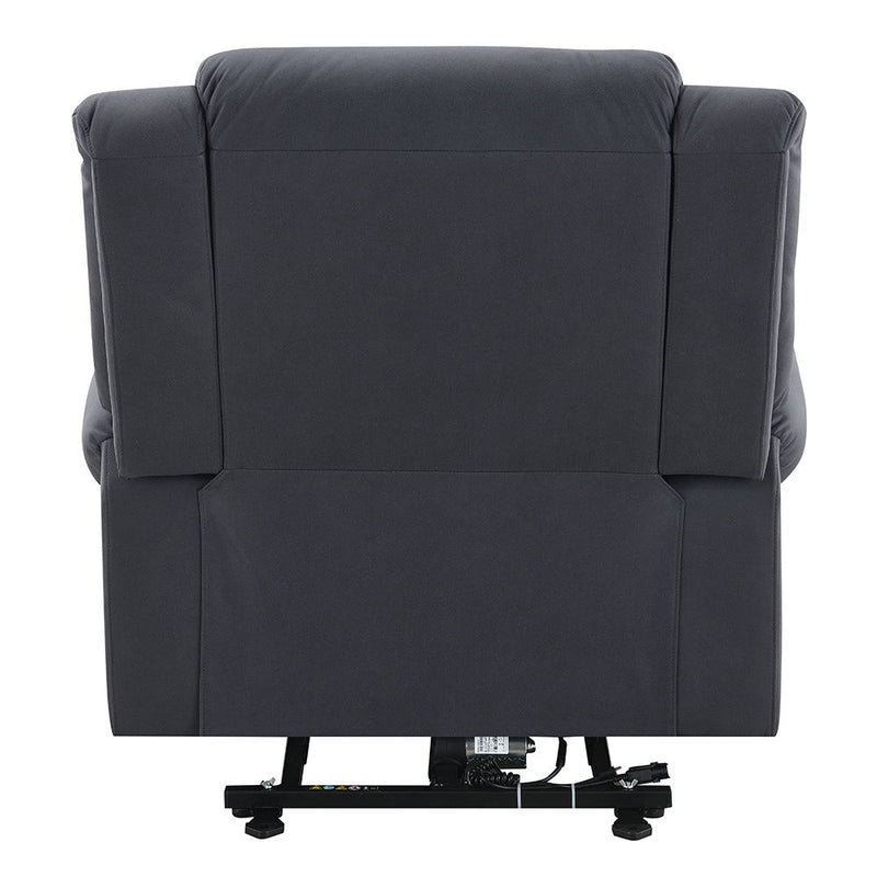 Domana - Power Recliner With Lift & Heating & Massage - Dark Blue Fabric