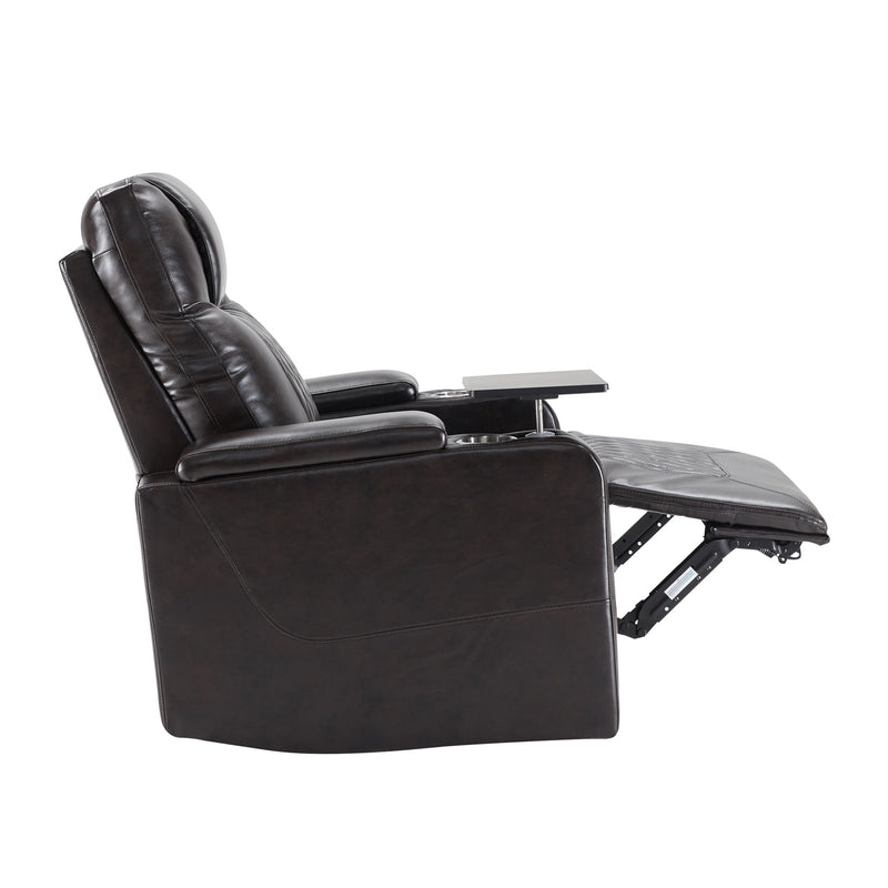 Power Motion Recliner With USB Charging Port And Hidden Arm Storage 2 Convenient Cup Holders Design And 360 Degree Swivel Tray Table