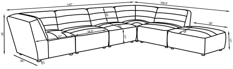 Sunny - Upholstered Modular Sectional Sofa