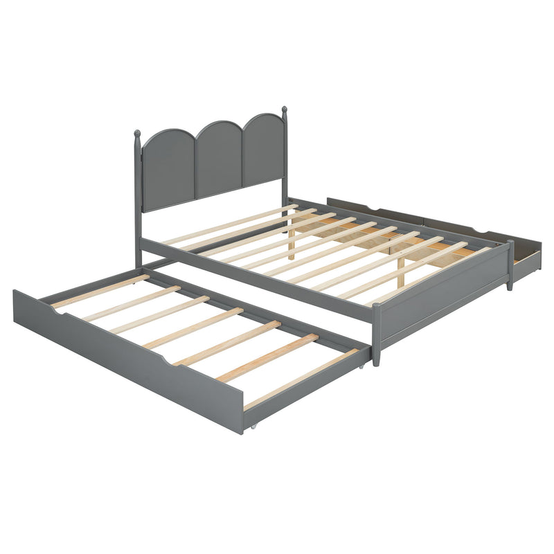 Platform Bed With With 2 Big Drawers And Trundle