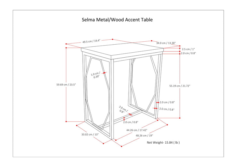 Selma - Handcrafted Metal And Wood Accent Table