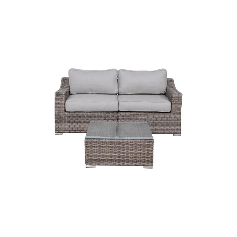 2 Person Seating Set With Cushions - Gray