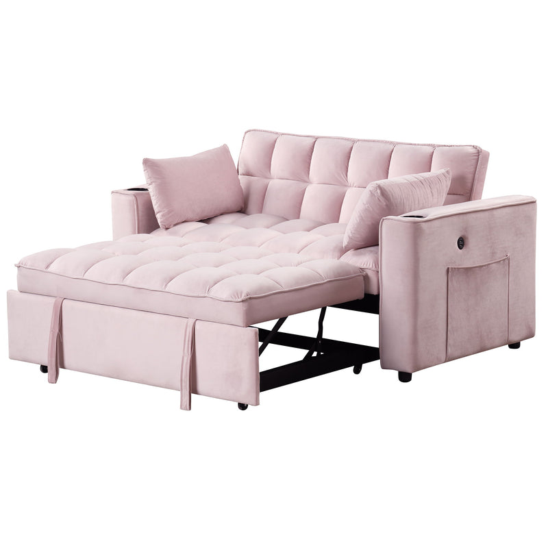 Multi Functional Sofa Bed With Cup Holder And USB Port For Living Room Or Apartments