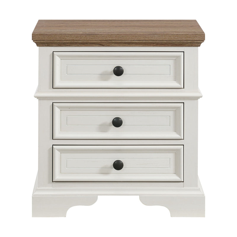 Eastwood - Youth 3-Drawer Nightstand - Brown And White