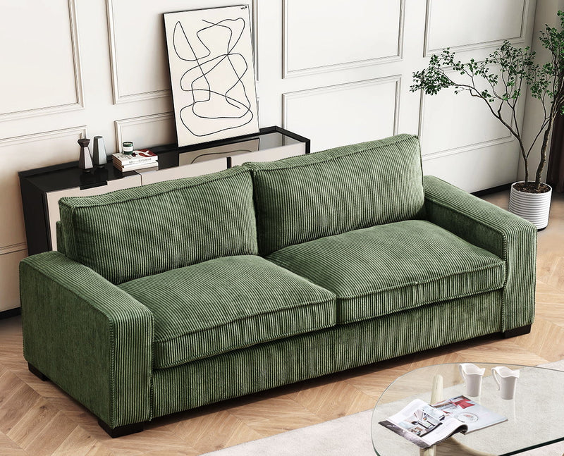 Luxe - Corduroy Sofa With Sleek Design, Spacious And Comfortable 3 Seater Couch