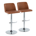 Toriano - Contemporary Adjustable Barstool With Swivel & Rounded T Footrest (Set of 2)