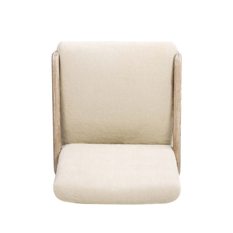 Arizona - Solid Ash Upholstered Counter Stool With Rope Detail - Creme De La Creme White