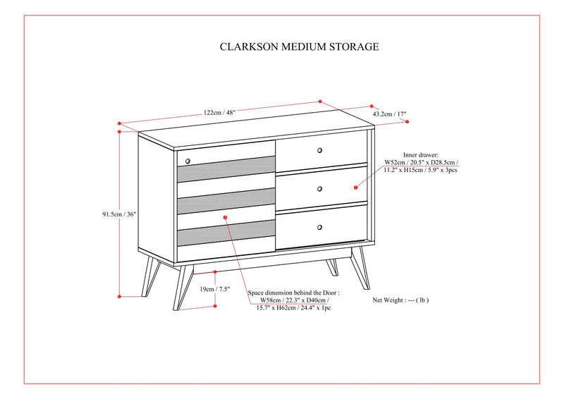 Clarkson - Medium Storage - Rustic Natural Aged Brown